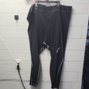 Black Nike Athletic Leggings with White Accents